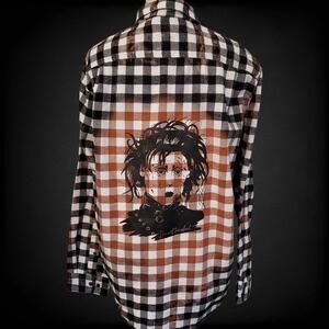 Edward Scissorhands Custom Flannel Shirt - XL